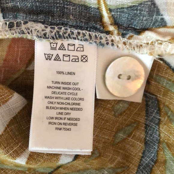 C&C CALIFORNIA Tropical Floral Print Button Down Linen Tank Top Large - Picture 5 of 5